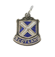 Sterling Silver Enamel Scotland Shield Charm Pendant Vintage c1970