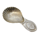 George III Sterling Silver Leaf Bowl Tea Caddy Spoon Antique 1792 Sheffield