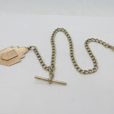Victorian 9ct Gold & Sterling Silver Albert Watch Chain Antique 1893 Birmingham