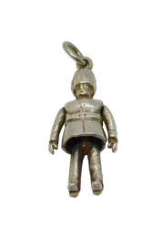 Sterling Silver Bearskin Guard Soldier Charm Pendant Vintage c1970