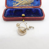 Sterling Silver Nuvo Pennyfarthing Bicycle Charm Pendant Vintage c1970