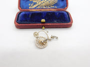 Sterling Silver Nuvo Pennyfarthing Bicycle Charm Pendant Vintage c1970