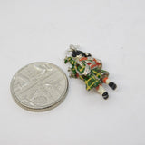 Sterling Silver Scottish Highland Bagpiper Enamel Charm Pendant Vintage c1970