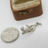 Sterling Silver Football Player Charm Pendant Vintage c1970
