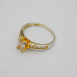 Sterling Silver & Gilt Paste Set Dress Band Ring Contemporary c2000 Size S