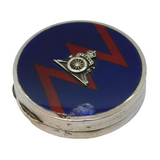 Sterling Silver & Enamel Royal Artillery Makeup Compact Antique 1931 Birmingham