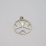 Sterling Silver Round Cut Out Maltese Cross Pendant Vintage c1970