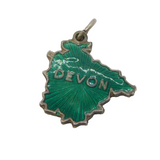 Sterling Silver Enamel Devon Souvenir Charm Pendant Vintage c1970