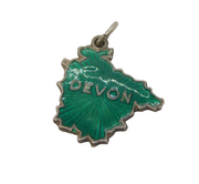 Sterling Silver Enamel Devon Souvenir Charm Pendant Vintage c1970