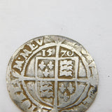 Queen Elizabeth I Early Hammered Silver Sixpence Coin 1570 Antique Fair