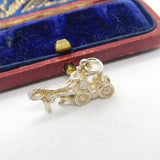 Sterling Silver Horse & Carriage Charm Pendant Vintage c1970
