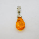 Sterling Silver Baltic Amber Peardrop Studio Style Pendant Vintage c1970