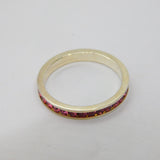 Sterling Silver Channel Set Pink CZ Eternity Band Ring Vintage c1990 Size O 1/2