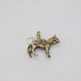 Sterling Silver Lady Horse Riding Side-Saddle Charm Pendant Vintage c1970s