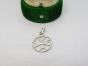 Sterling Silver Maltese Cross Charm Pendant Vintage c1970