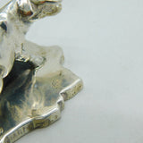 Spanish Cast Sterling Silver Bull & Spanish National Outline Figurine Vintage
