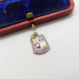 Sterling Silver and Enamel Traquair Travel Shield Charm Pendant Vintage c1970