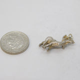 Sterling Silver Stag Deer Charm Pendant Vintage c1970s