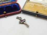 Sterling Silver Twirling Ballerina Charm Pendant Vintage c1970