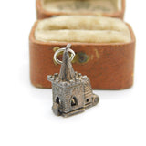 Sterling Silver Church on a Wedding Day Charm Pendant Vintage c1970
