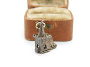 Sterling Silver Church on a Wedding Day Charm Pendant Vintage c1970