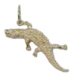 Sterling Silver Crocodile Or Alligator Charm Pendant Vintage c1970