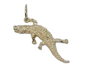 Sterling Silver Crocodile Or Alligator Charm Pendant Vintage c1970