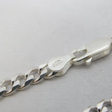 Italian Sterling Silver Diamond Cut Curb Chain Necklace Vintage c1980 20" Length