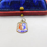 Sterling Silver and Enamel Chester Travel Shield Charm Pendant Vintage c1970