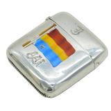 Victorian Sterling Silver & Enamel Sailing Flag Vesta Case Antique 1891