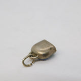 Sterling Silver Guilloche Enamel Edelweiss Cowbell Charm Pendant Antique c1930
