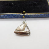 Sterling Silver Traditional Sailing Boat Charm Pendant Vintage c1970