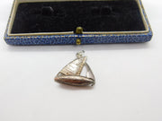 Sterling Silver Traditional Sailing Boat Charm Pendant Vintage c1970