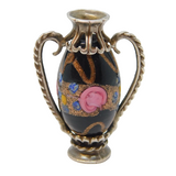 Sterling Silver Glass Set Vase Charm Pendant Vintage c1970s