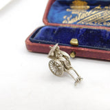 Sterling Silver Cycle Rickshaw Charm Pendant Vintage c1970