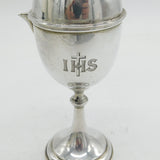 Sterling Silver 'IHS' Communion Cup & Cover Antique 1915 Birmingham
