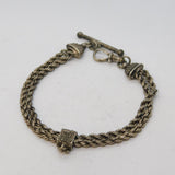 19th Century French Sterling Silver Albertina Two-Strand Bracelet Antique c1860s