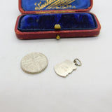 Sterling Silver and Enamel Porthcawl Travel Shield Charm Pendant Vintage c1970