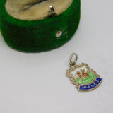Sterling Silver Wales Dragon Shield Souvenier Charm Pendant Vintage c1970