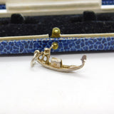 Sterling Silver Venetian Gondola Charm Pendant Vintage c1970