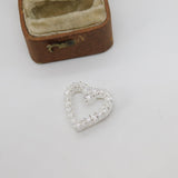 Sterling Silver Paste Heart Heart Charm Pendant Vintage c1970