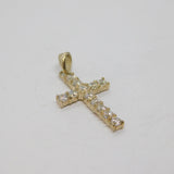Sterling Silver 12 Stone CZ Set Cross Charm Pendant Vintage c1970