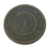 George III Copper Trade Half-Penny Token John Knapp Worcester Antique 1813