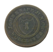 George III Copper Trade Half-Penny Token John Knapp Worcester Antique 1813