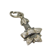 Sterling Silver Edelweiss Flower Charm Pendant Vintage c1970