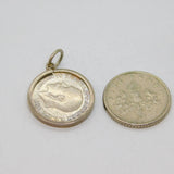Sterling Silver George V Threepence Coin Charm Pendant Antique 1917