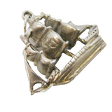 Sterling Silver Galleon Ship Charm Pendant Vintage c1970s