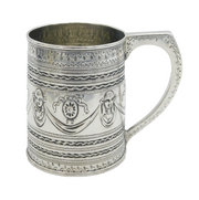 George III Sterling Silver Female Head & Drapery Swags Mug Antique 1807 London