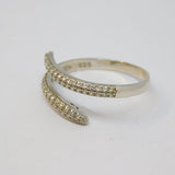 Sterling Silver Spinel Set Wrap Around Band Dress Ring Vintage c1970 Size S