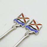 Sterling Silver & Enamel 'RMS Atlantis' Souvenir Spoons Antique 1913